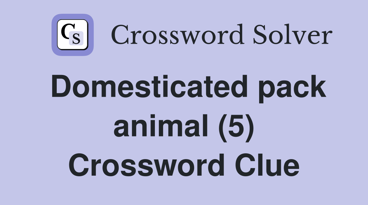 Domesticated pack animal (5) Crossword Clue