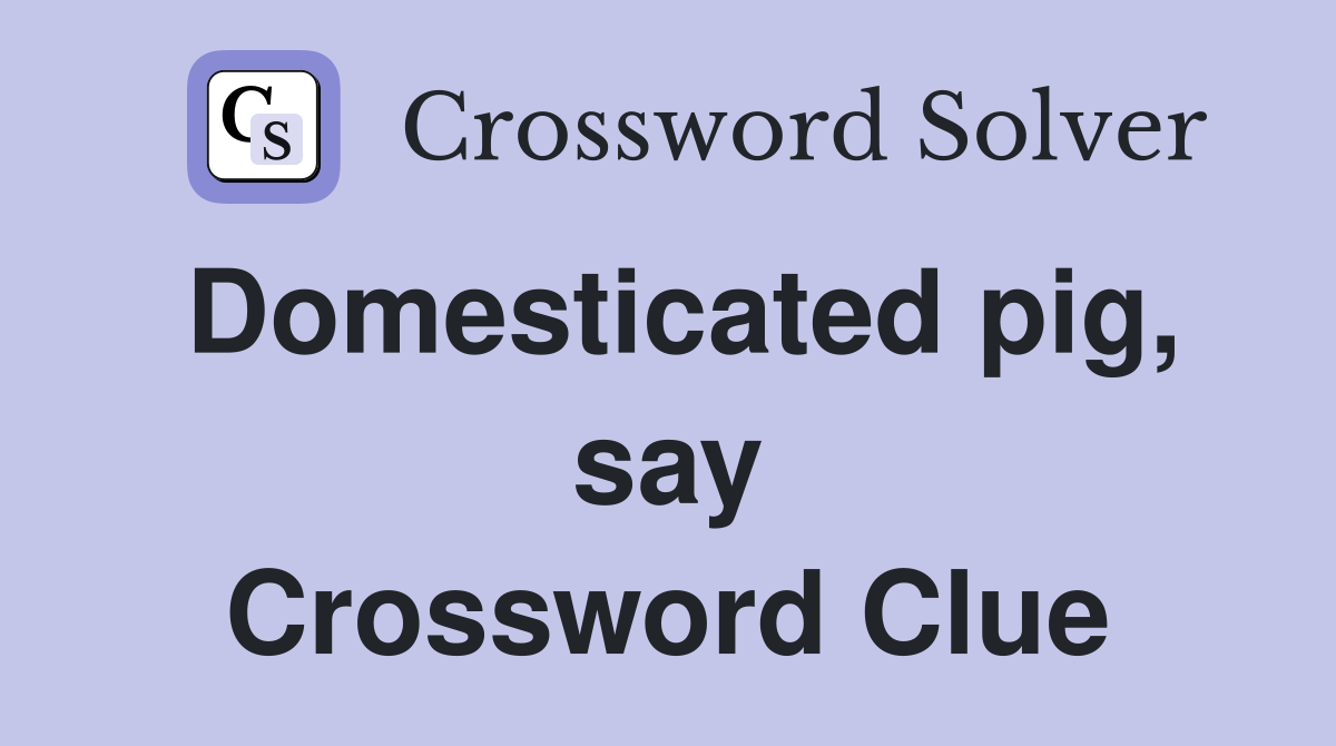 Domesticated pig, say Crossword Clue