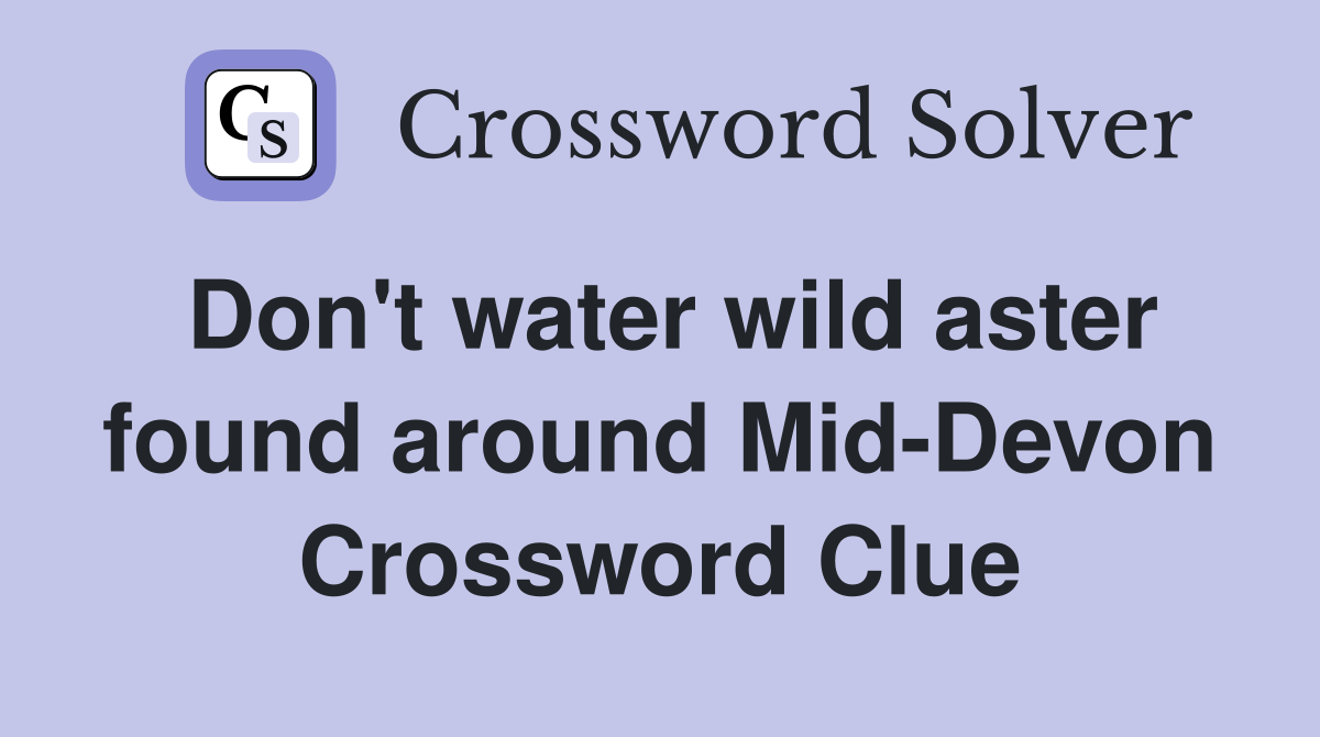Don't water wild aster found around Mid-Devon Crossword Clue