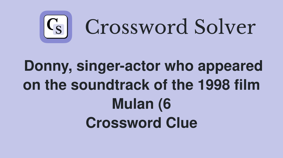 Donny singer actor who appeared on the soundtrack of the 1998 film Donny singer actor who appeared on the soundtrack of the 1998 film