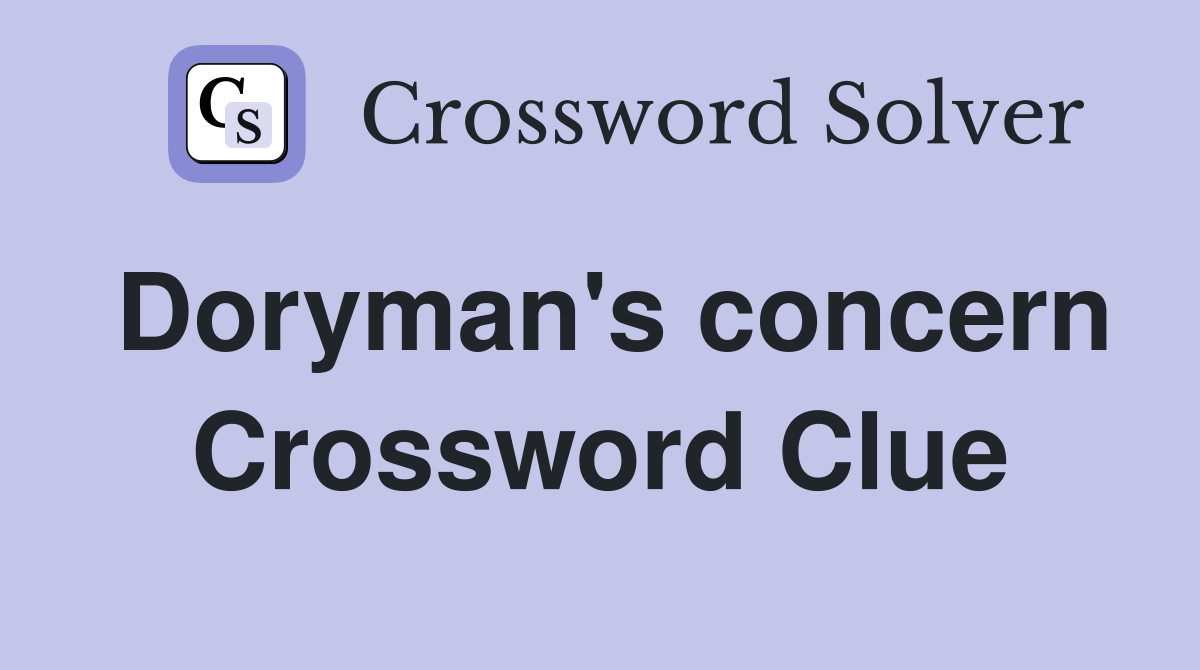 Doryman's concern Crossword Clue