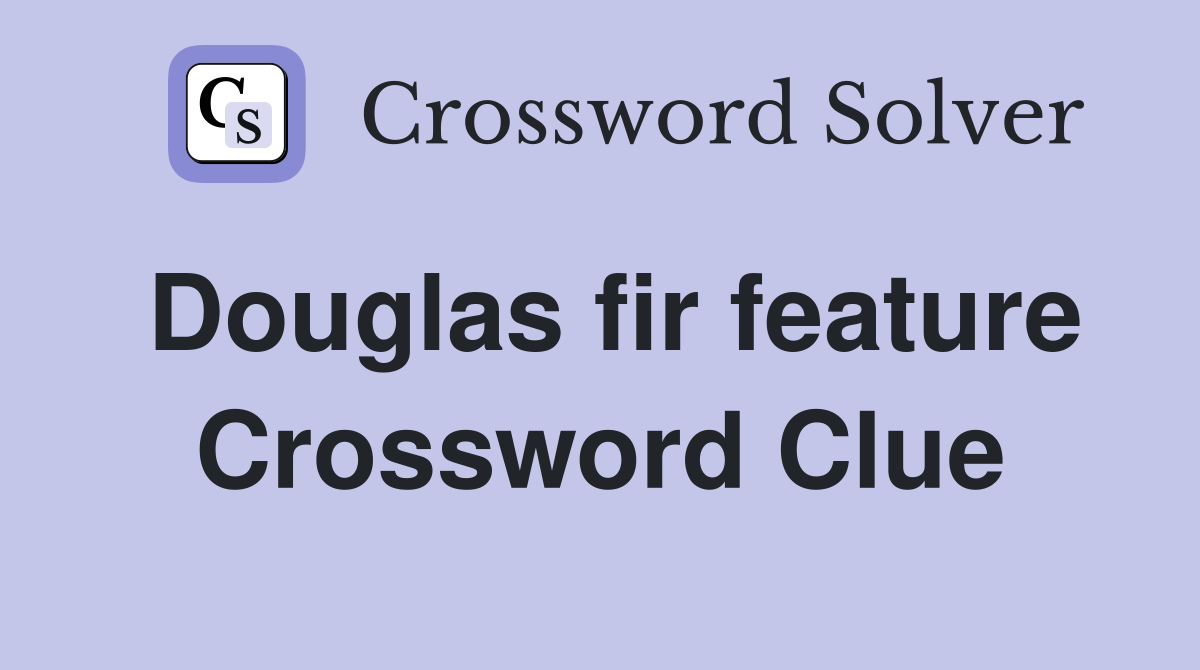 Douglas fir feature Crossword Clue