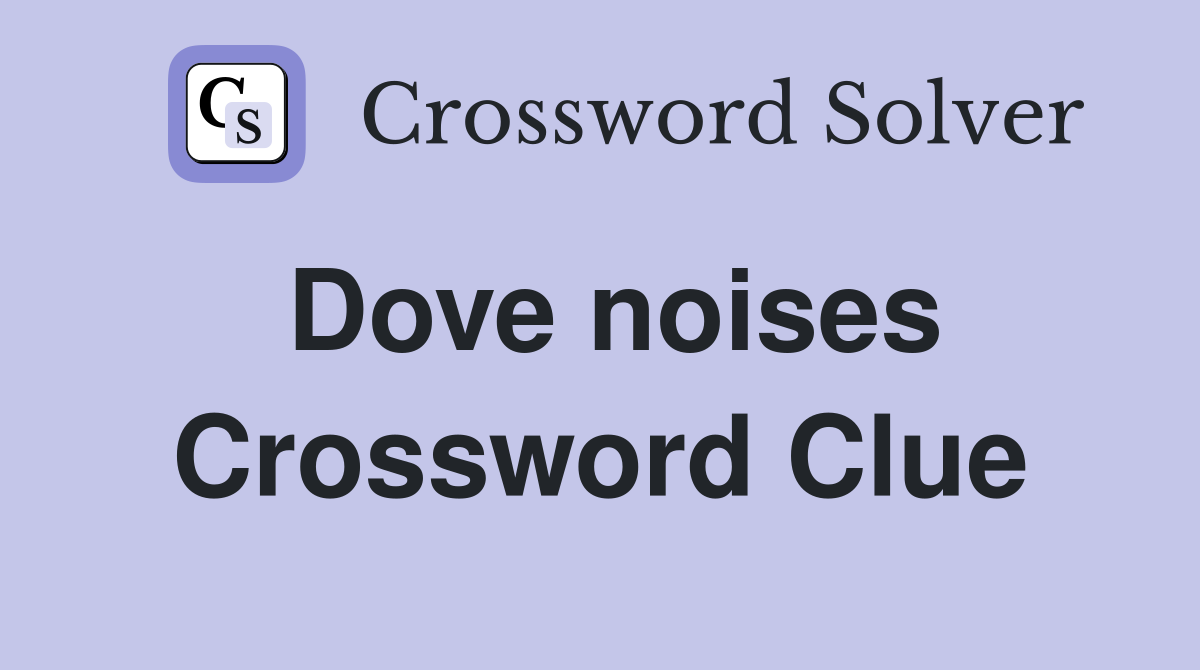 Dove noises Crossword Clue