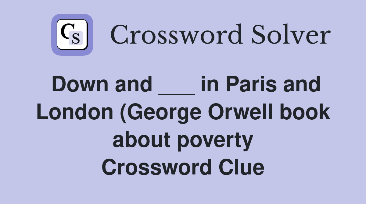 Down and in Paris and London (George Orwell book about poverty Down and in Paris and London (George Orwell book about poverty