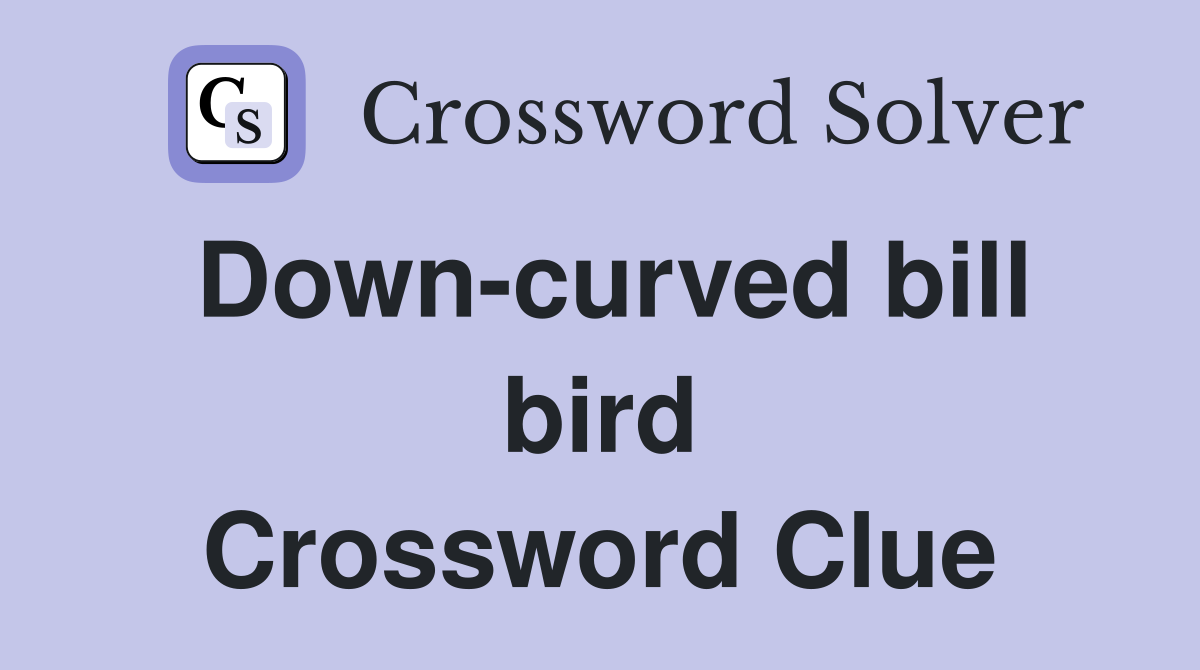 Down-curved bill bird Crossword Clue