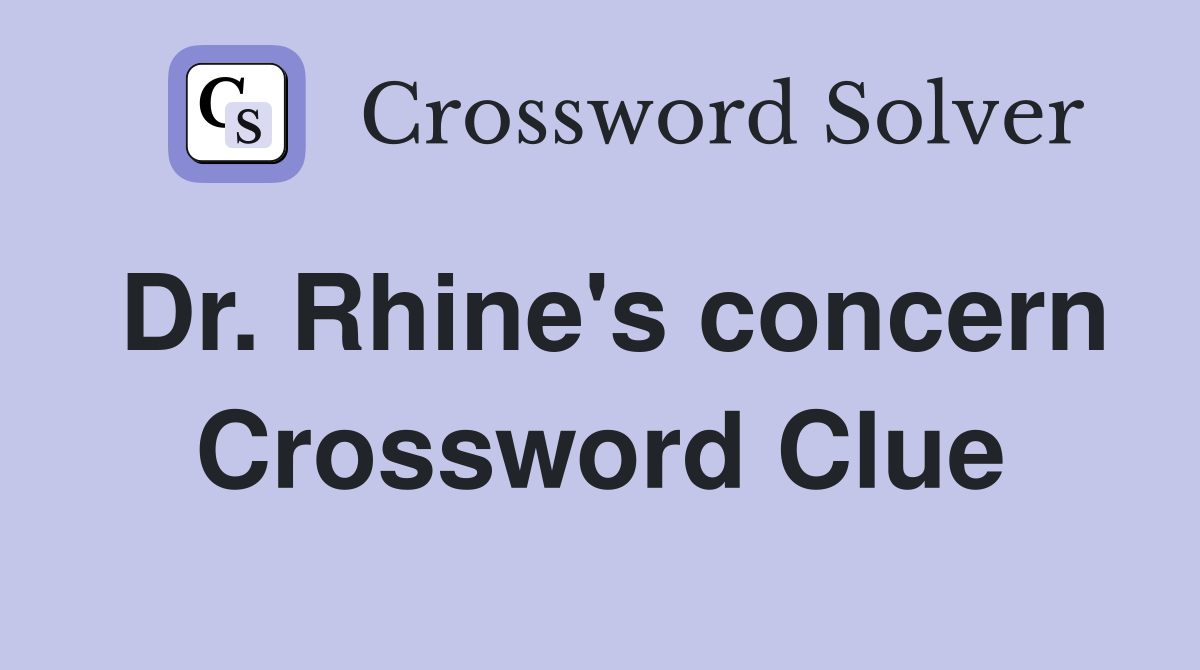 Dr. Rhine's concern Crossword Clue