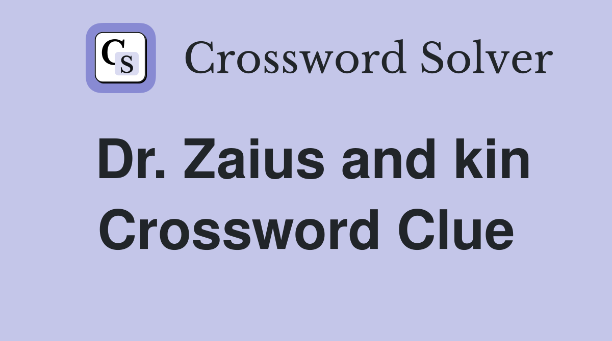 Dr. Zaius and kin Crossword Clue