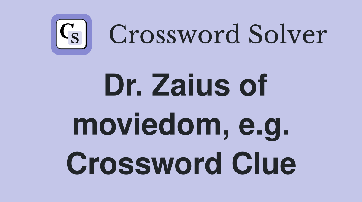 Dr. Zaius of moviedom, e.g. Crossword Clue