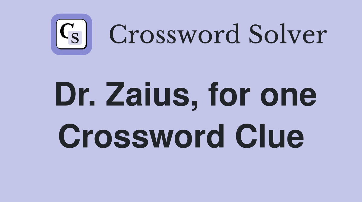 Dr. Zaius, for one Crossword Clue