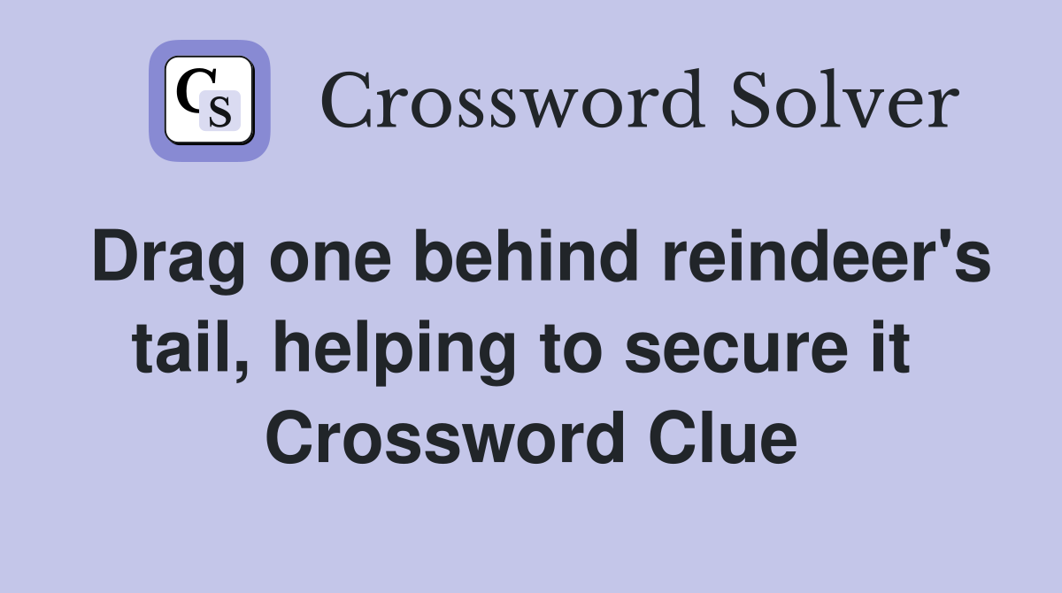 Drag one behind reindeer's tail, helping to secure it  Crossword Clue