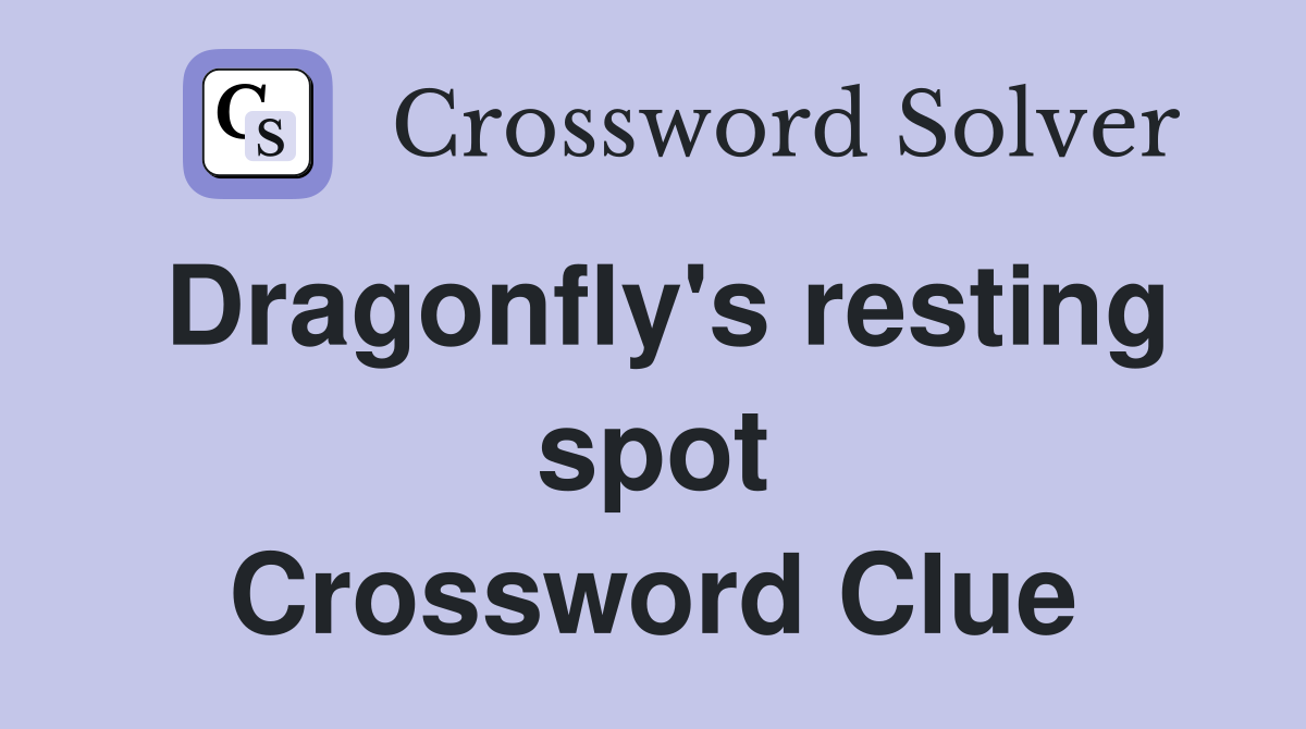 Dragonfly's resting spot Crossword Clue