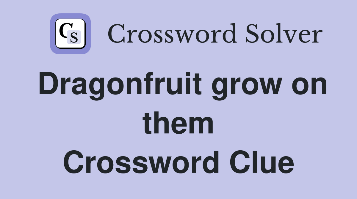 Dragonfruit grow on them Crossword Clue