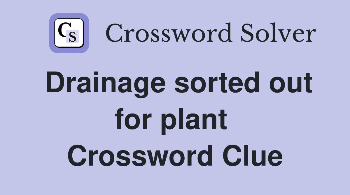 Drainage sorted out for plant  Crossword Clue