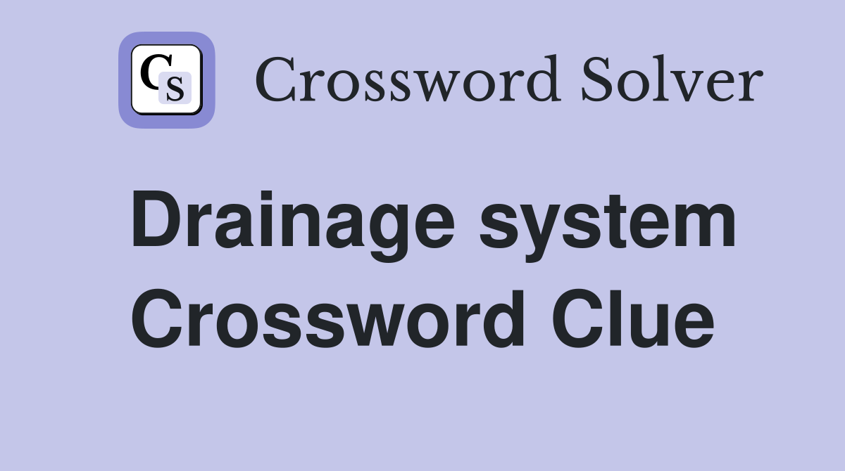 Drainage system Crossword Clue