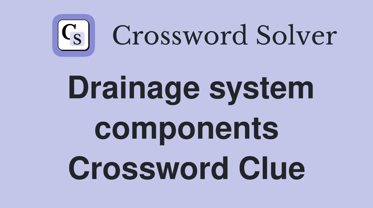 Drainage system components Crossword Clue