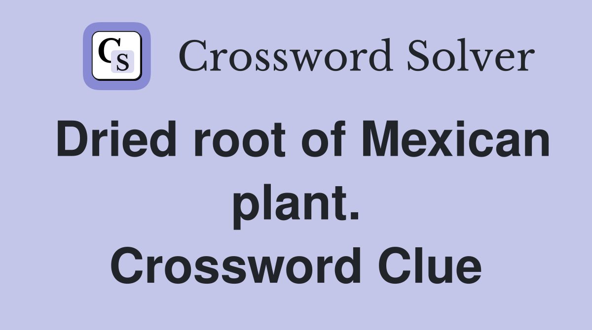 Dried root of Mexican plant. Crossword Clue