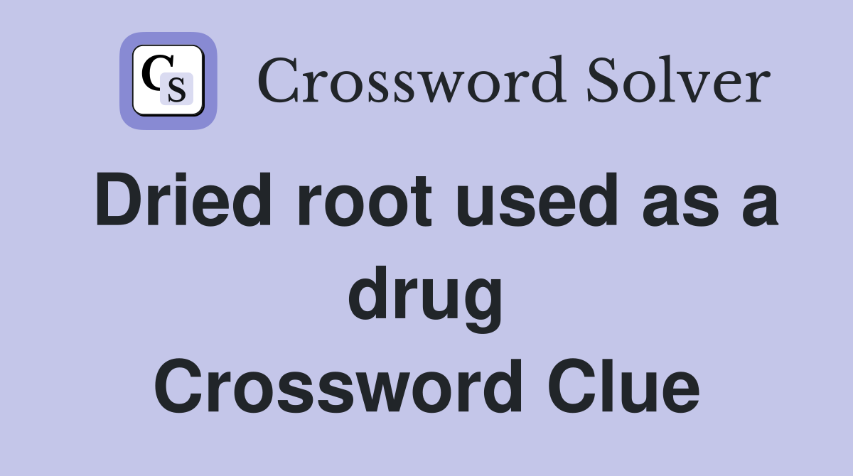 Dried root used as a drug Crossword Clue