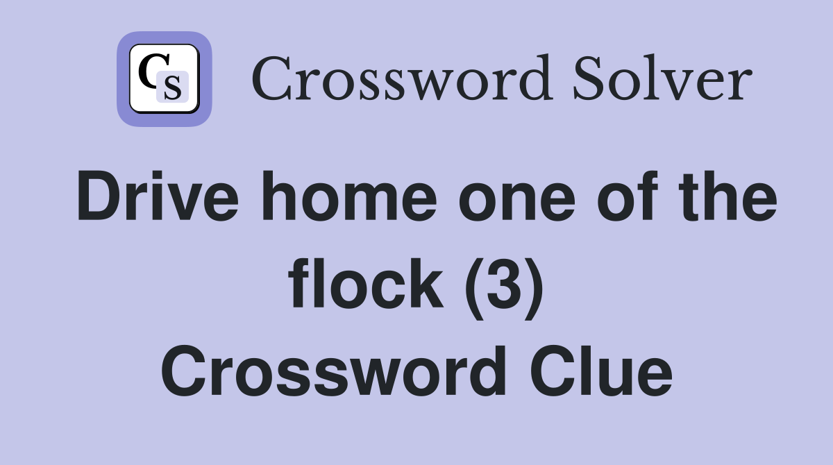 Drive home one of the flock (3) Crossword Clue