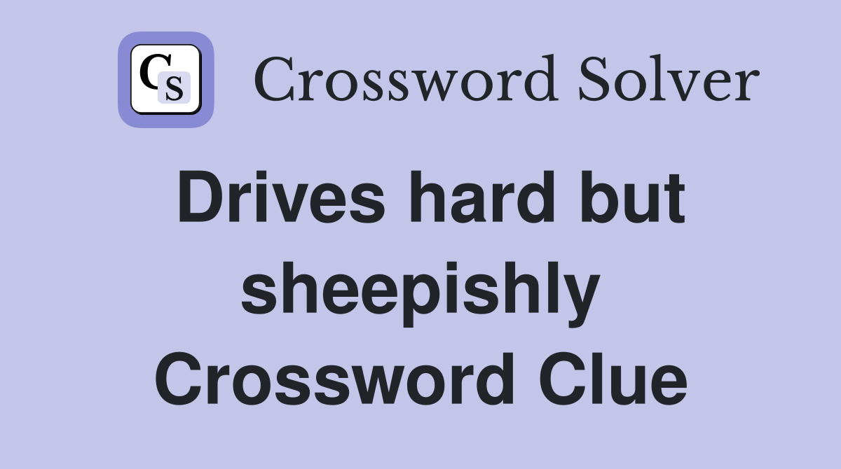 Drives hard but sheepishly Crossword Clue