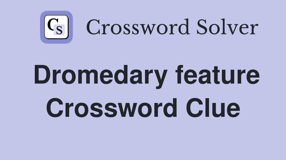 Dromedary feature Crossword Clue