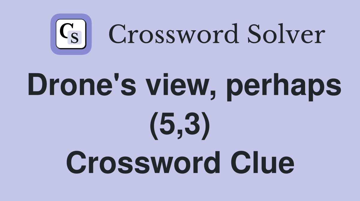Drone's view, perhaps (5,3) Crossword Clue
