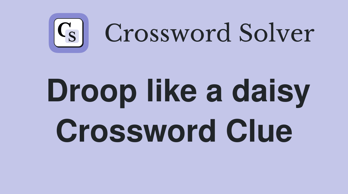 Droop like a daisy Crossword Clue