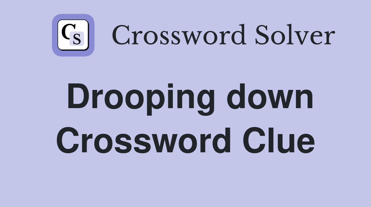 Drooping down Crossword Clue