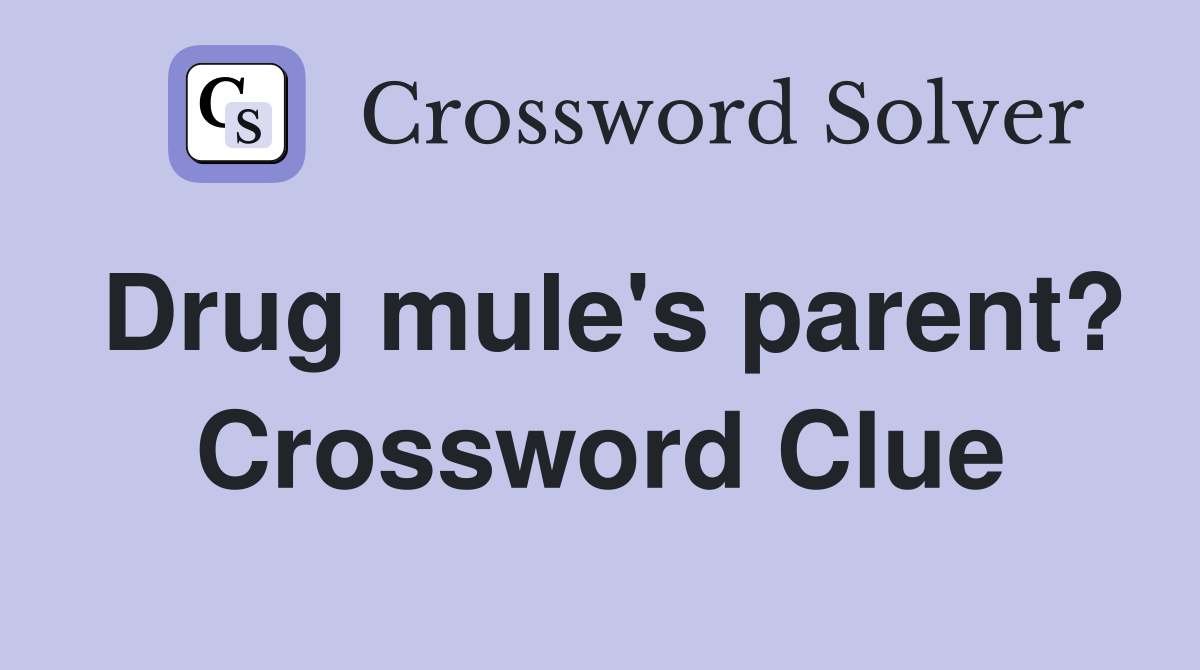 Drug mule's parent? Crossword Clue