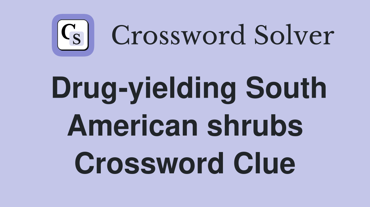 Drug-yielding South American shrubs Crossword Clue