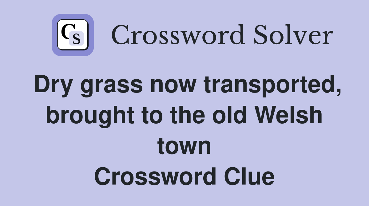 Dry grass now transported, brought to the old Welsh town Crossword Clue
