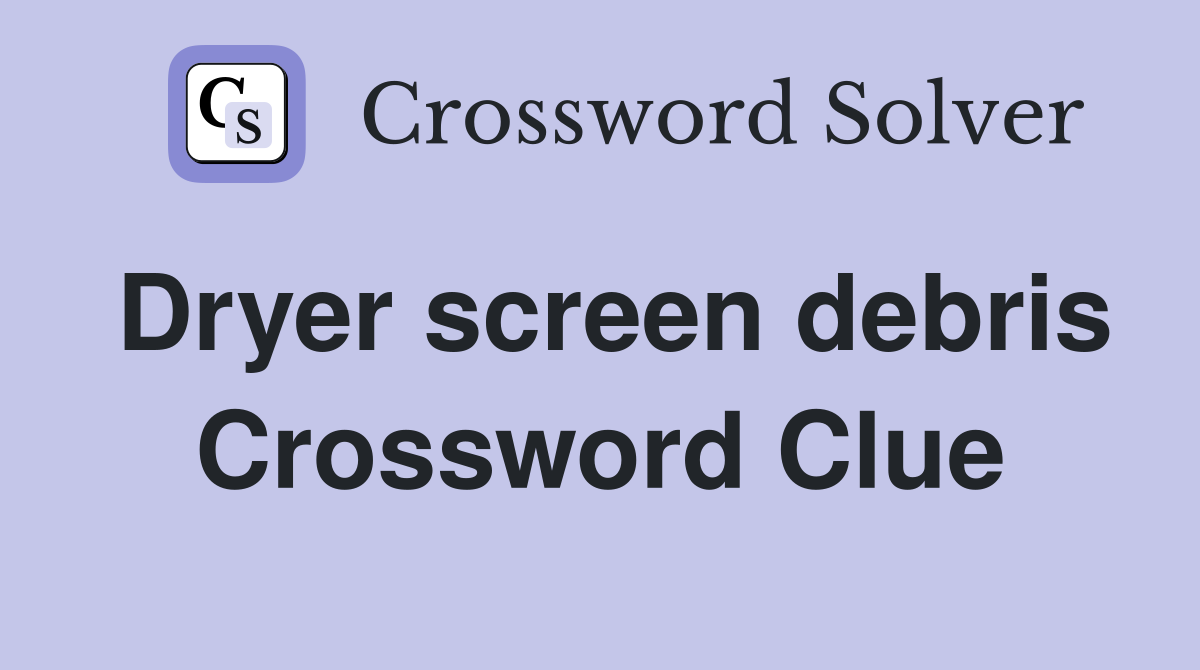 Dryer screen debris Crossword Clue