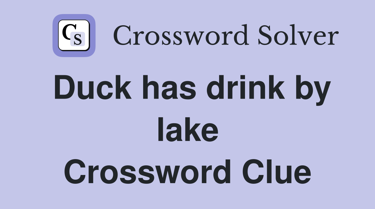 Duck has drink by lake Crossword Clue