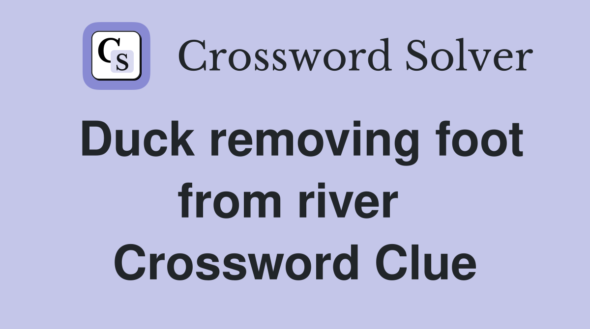 Duck removing foot from river  Crossword Clue
