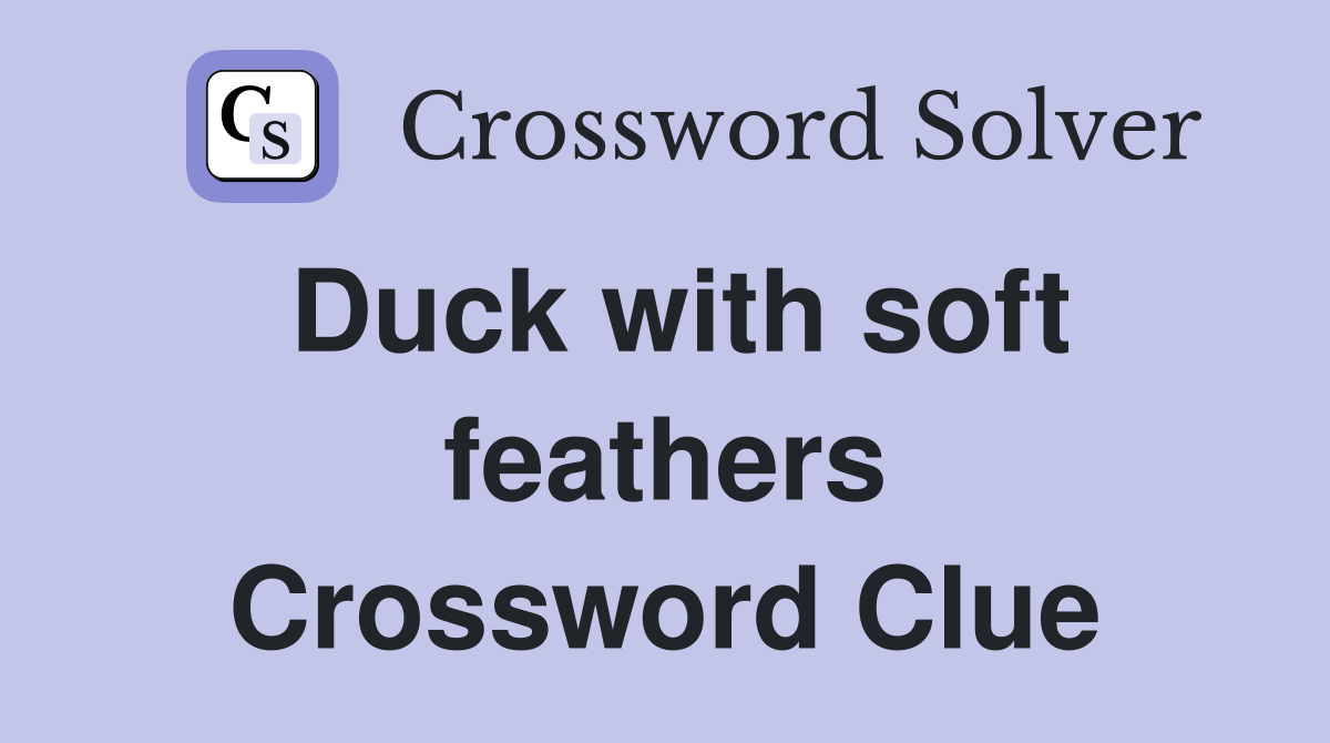 Duck with soft feathers Crossword Clue