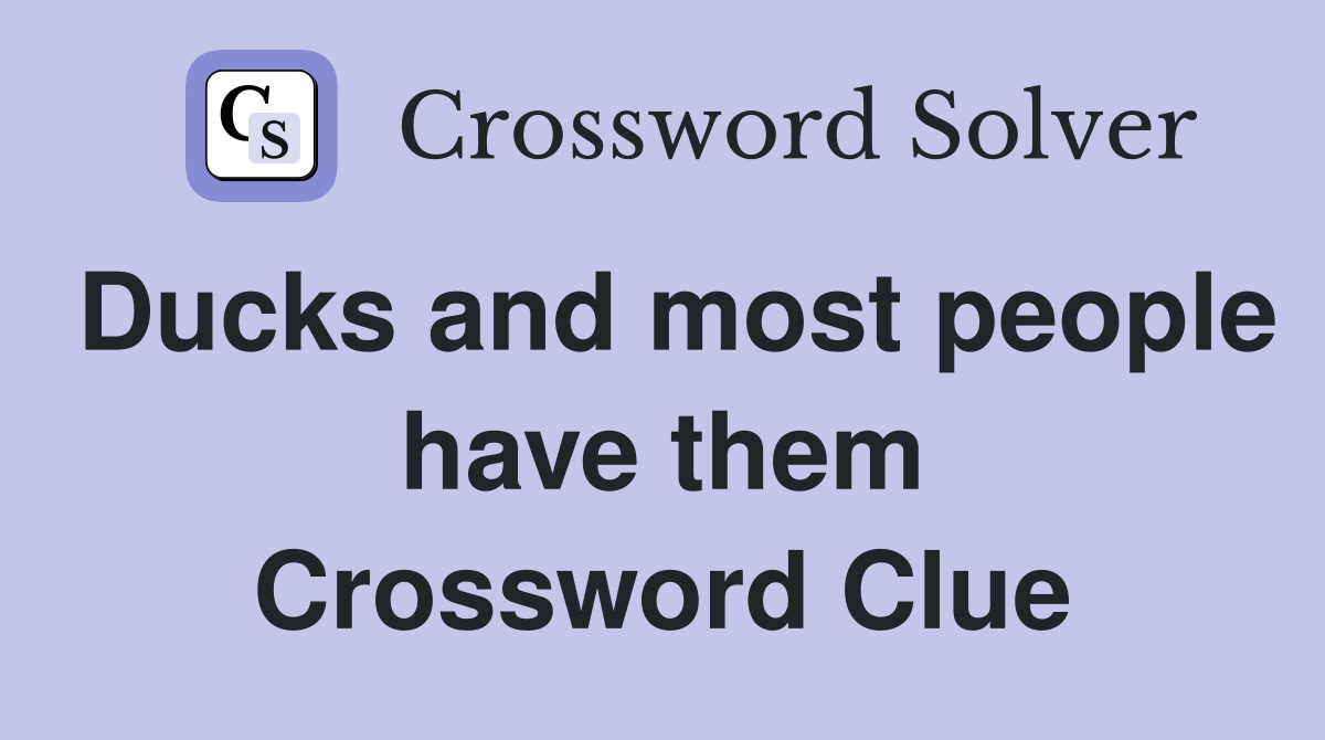 Ducks and most people have them Crossword Clue