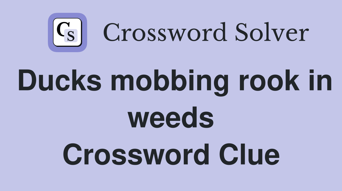 Ducks mobbing rook in weeds Crossword Clue