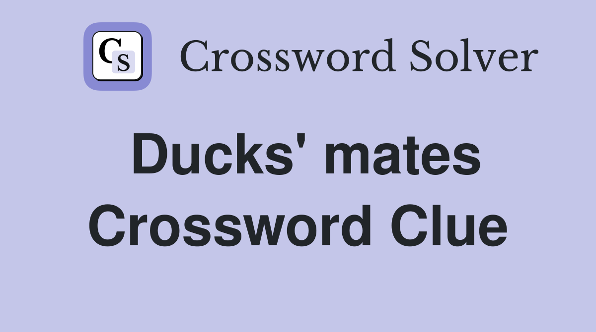 Ducks' mates Crossword Clue