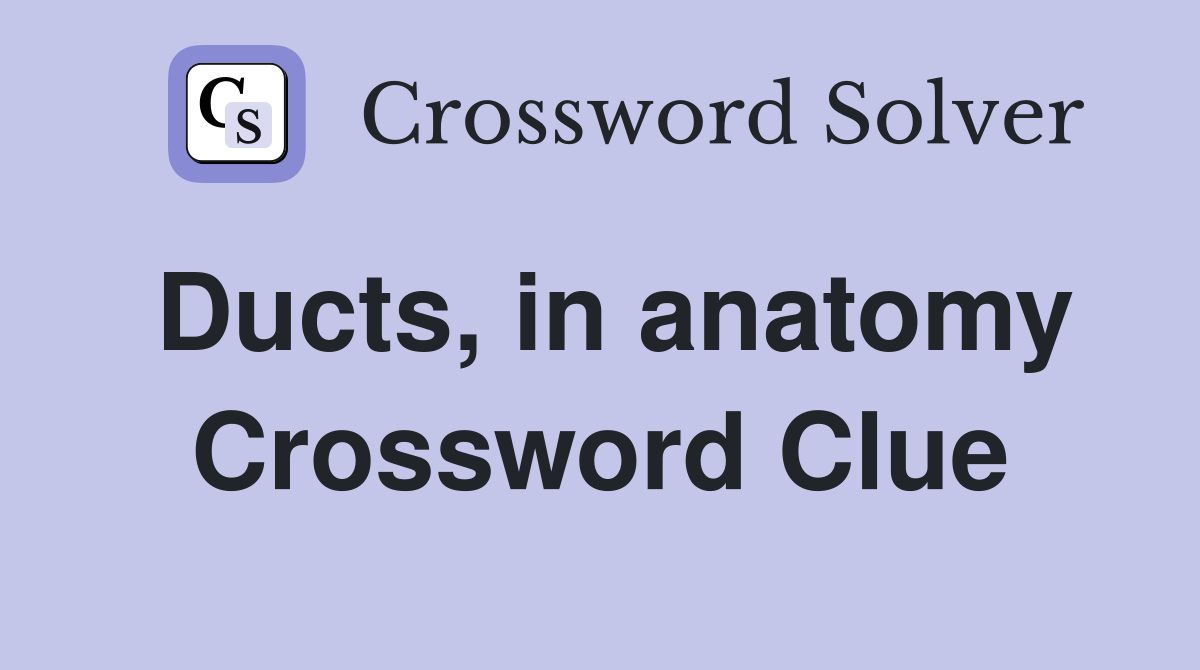 Ducts, in anatomy Crossword Clue