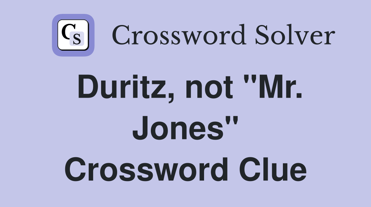 Duritz, not "Mr. Jones" Crossword Clue