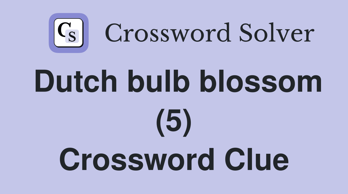 Dutch bulb blossom (5) Crossword Clue