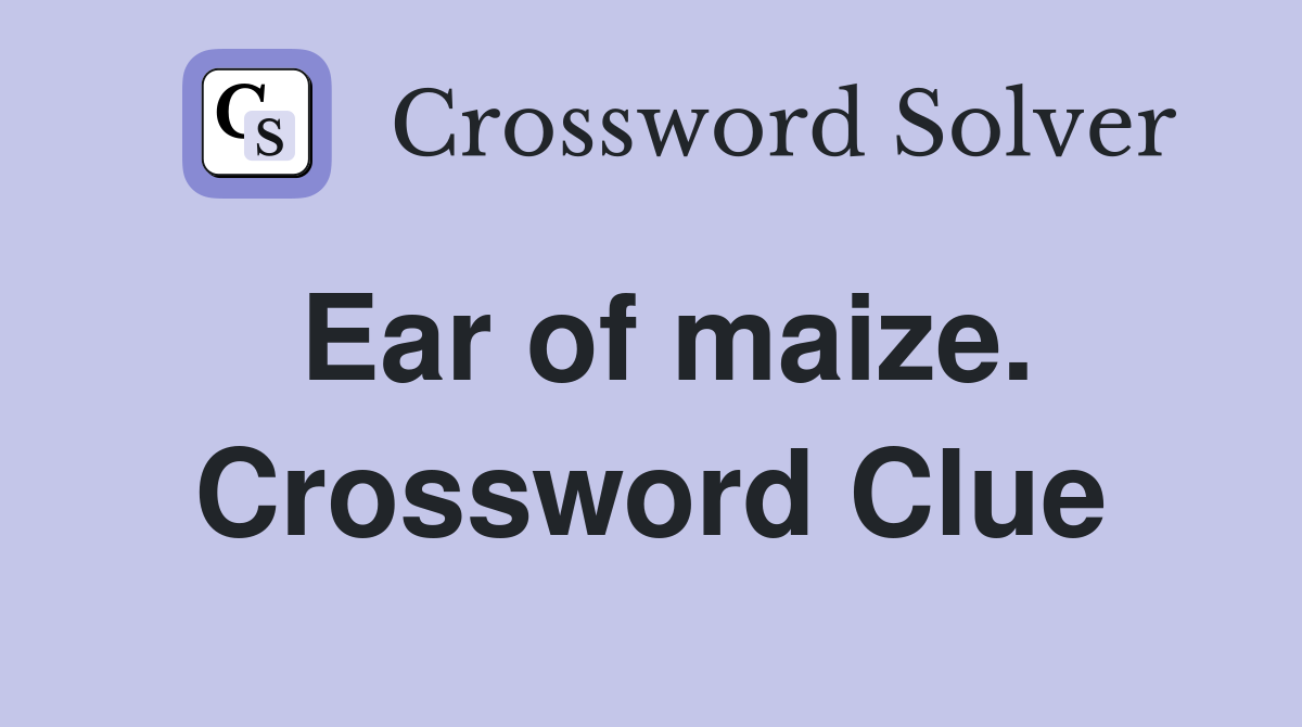 Ear of maize. Crossword Clue