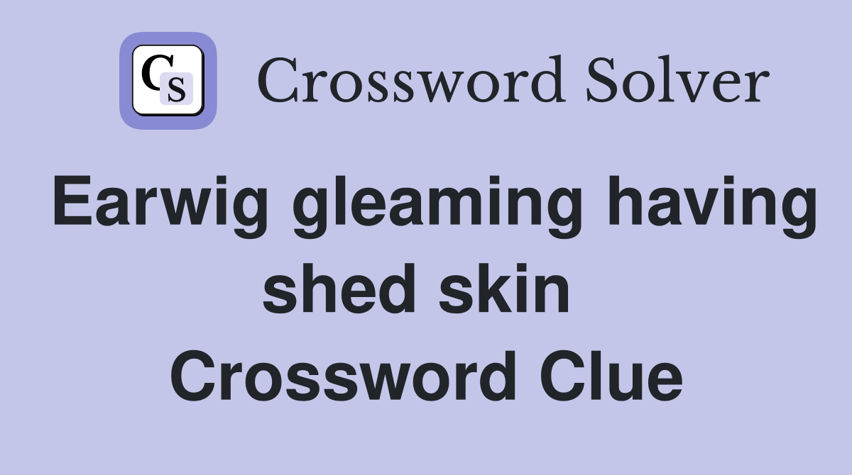 Earwig gleaming having shed skin  Crossword Clue