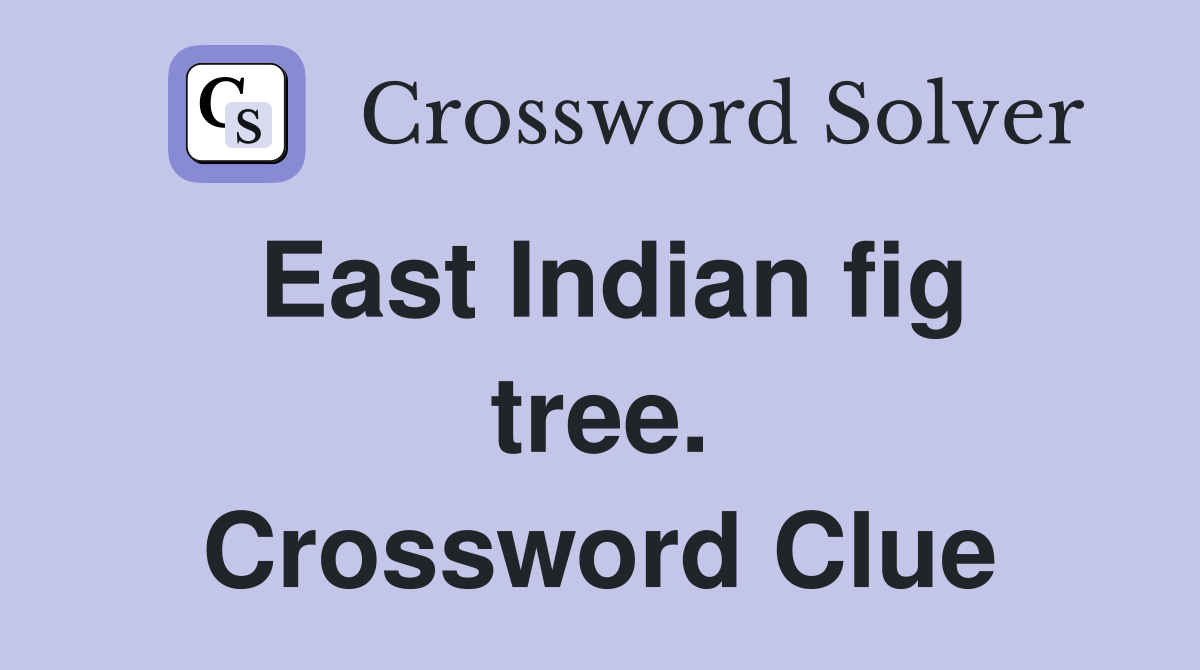 East Indian fig tree. Crossword Clue