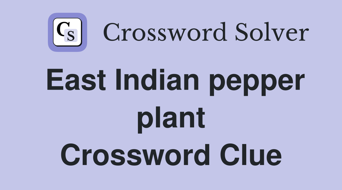 East Indian pepper plant Crossword Clue