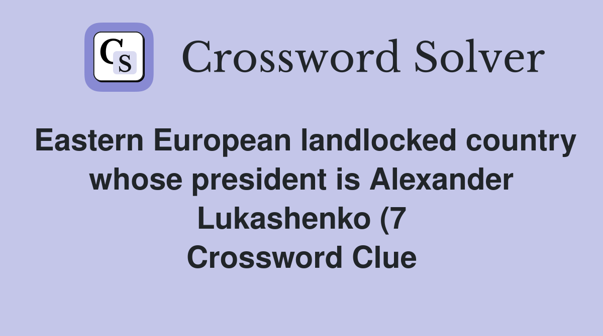Eastern European landlocked country whose president is Alexander Eastern European landlocked country whose president is Alexander
