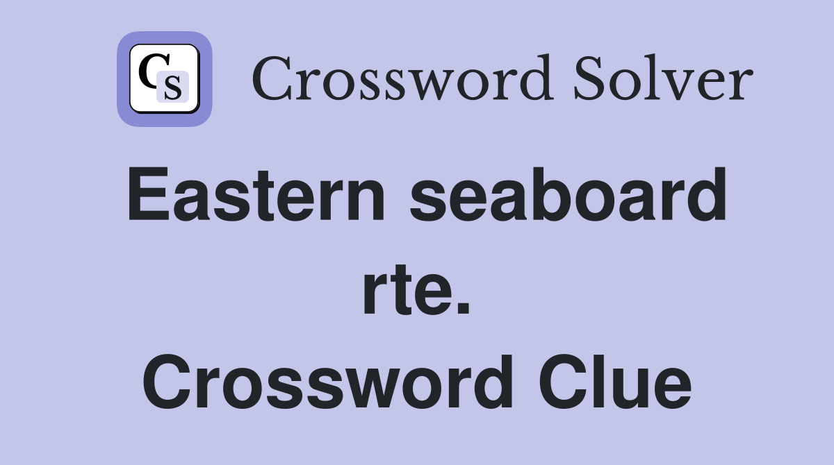 Eastern seaboard rte. Crossword Clue