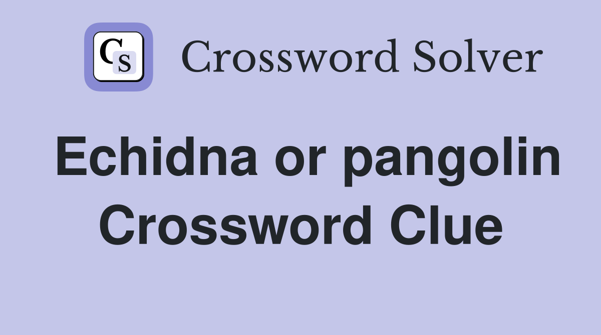 Echidna or pangolin Crossword Clue