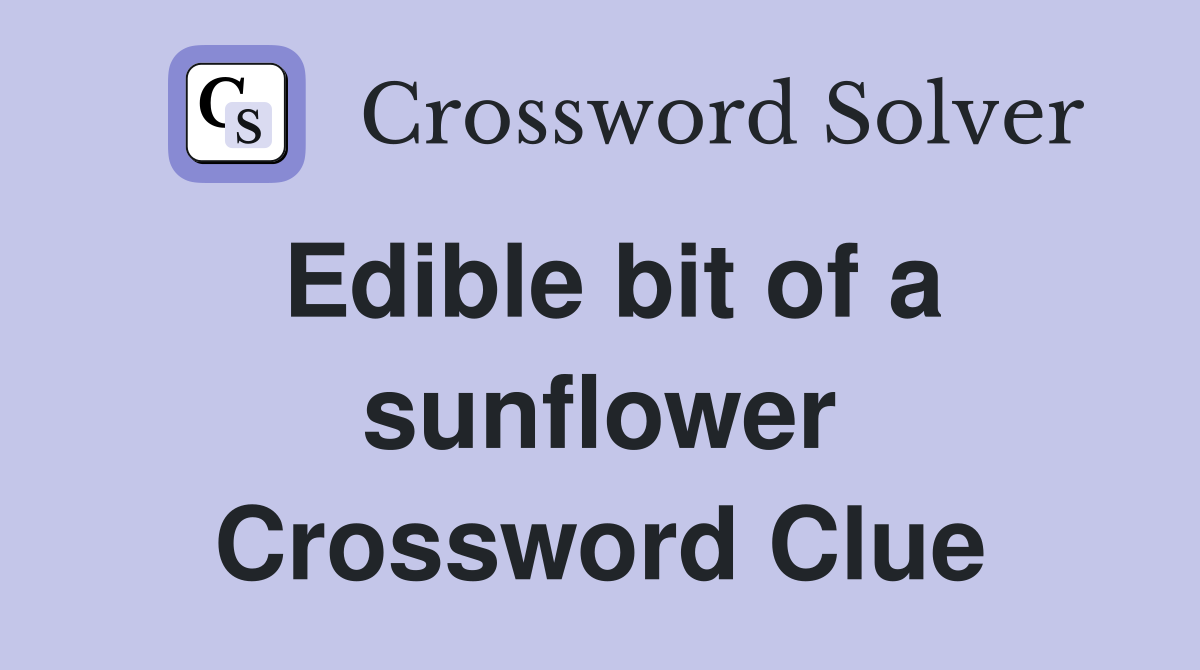 Edible bit of a sunflower Crossword Clue