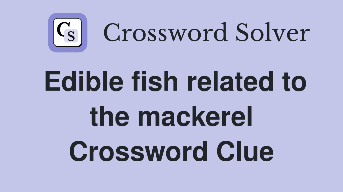 Edible fish related to the mackerel Crossword Clue