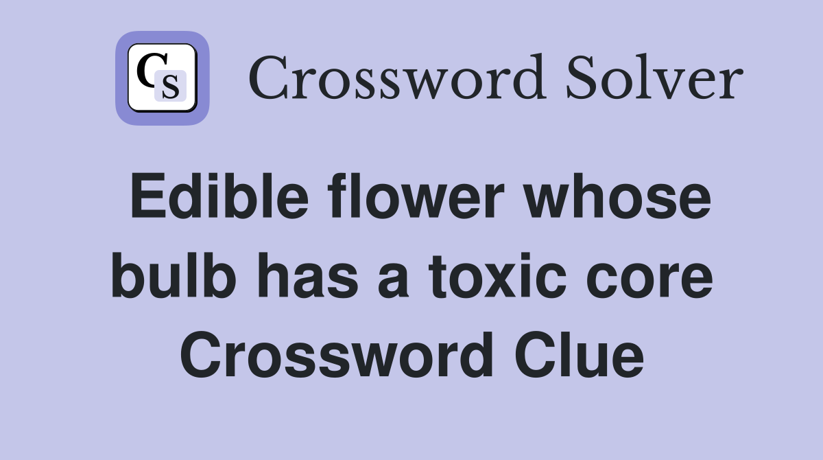 Edible flower whose bulb has a toxic core Crossword Clue